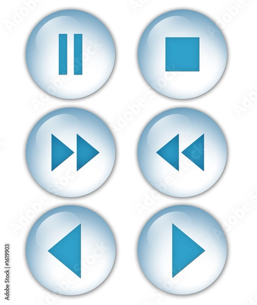 Obraz play icons, icons, signs, buttons, illustration