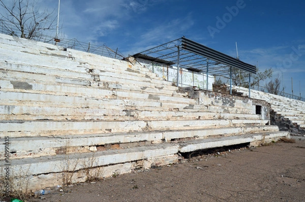 Obraz Abandoned stadium.Sary Shagan.Former Soviet  anti-ballistic missile testing range.Kazakhstan
