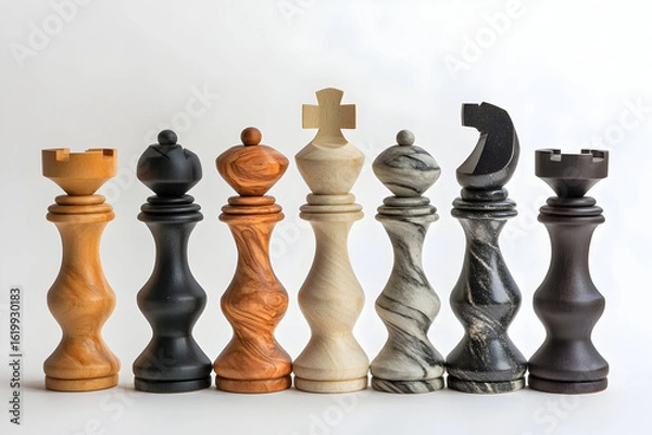 Fototapeta chess pieces on a chessboard