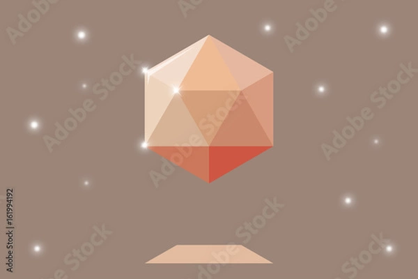 Fototapeta Beauty Geometric Brown Abstract Vector Background for Design. Modern Polygon Hexagon Texture with Text.  Crystals, diamonds, gems and mineral stones with space for text. Illustration vector EPS10.