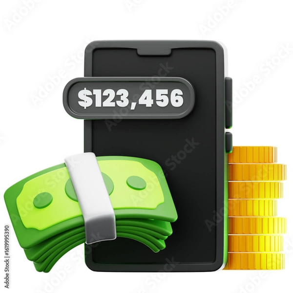 Obraz Finance App 3D Illustration