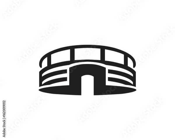 Fototapeta Vector illustration of a large stadium in silhouette