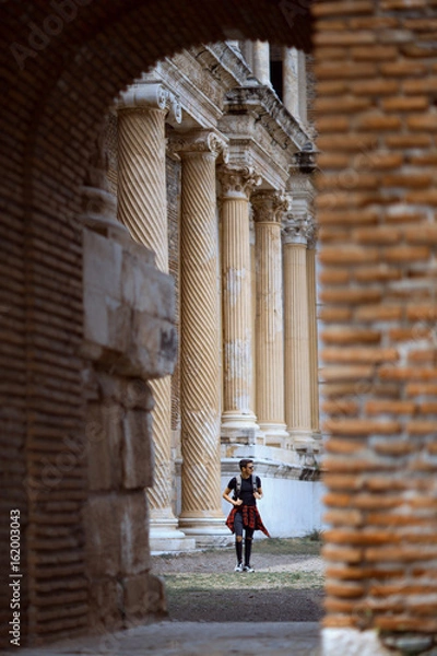 Obraz Traveler Male model in historic city