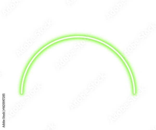 Obraz Soft Green Neon half circle on White background 