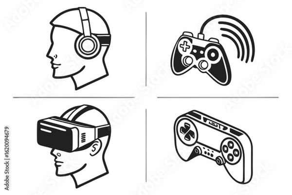 Obraz headphones and microphone