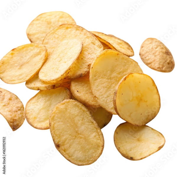 Fototapeta Crispy Potato Slices on transparent background