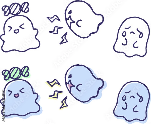 Obraz ゴーストのイラストセット
