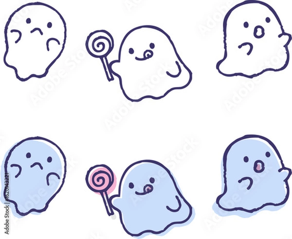 Obraz ゴーストのイラストセット