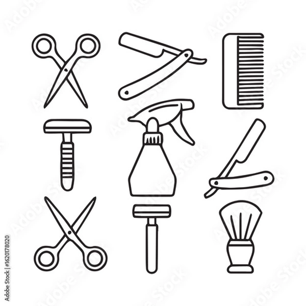 Obraz Vintage Barber Tools Set.