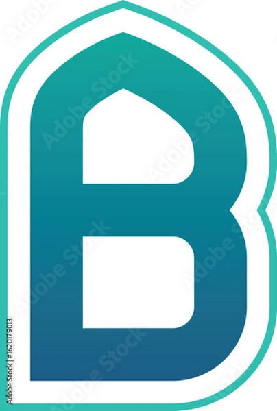 Fototapeta Arc Shaped B Letter Logo