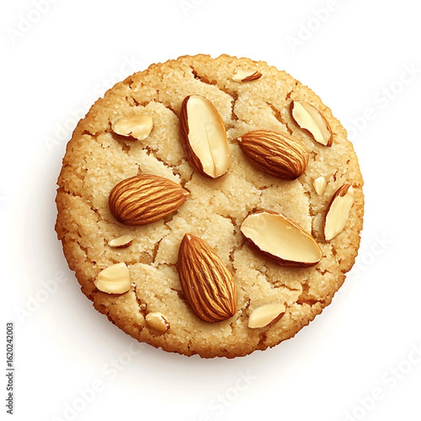 Fototapeta Almond Cookie with Whole and Sliced Almonds on Top