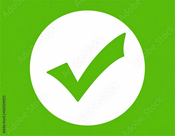 Obraz A green tick icon