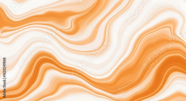 Fototapeta Abstract orange and white swirling pattern resembling marble or agate texture design
