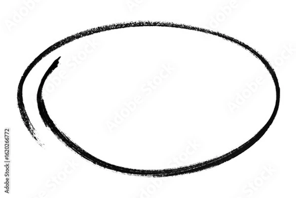 Obraz Black pencil highlight circle mark isolated on transparent background