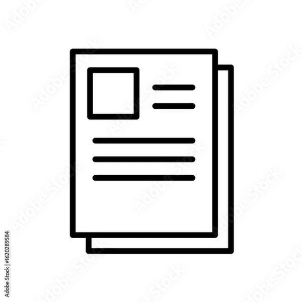 Obraz 複数の書類のアイコン　資料　モノクロ　素材　イラスト