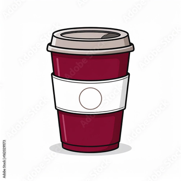 Obraz vector illustration of a maroon cup of coffee