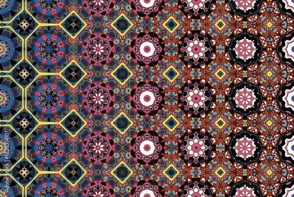 Fototapeta Seamless Fabric Geometric Cloth Design Perspective Fashion Textile Tile Shape Endless Decoration Graphic Visual Symmetric Luxury Template Background Interior Art Digital Wallpaper Texture Pattern.