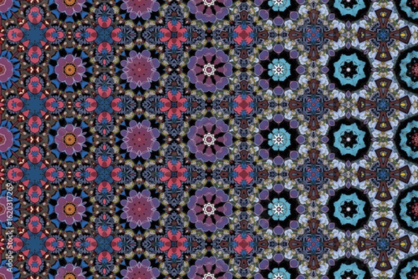 Fototapeta Seamless Fabric Geometric Cloth Design Perspective Fashion Textile Tile Shape Endless Decoration Graphic Visual Symmetric Luxury Template Background Interior Art Digital Wallpaper Texture Pattern.