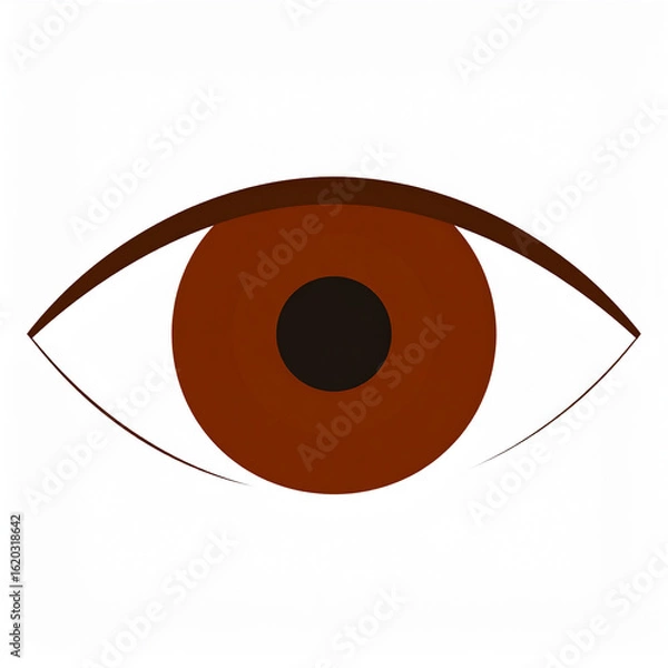 Obraz Brown eye isolated on a white background