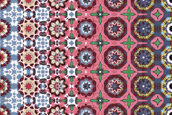 Fototapeta Seamless Fabric Geometric Cloth Design Perspective Fashion Textile Tile Shape Endless Decoration Graphic Visual Symmetric Luxury Template Background Interior Art Digital Wallpaper Texture Pattern.