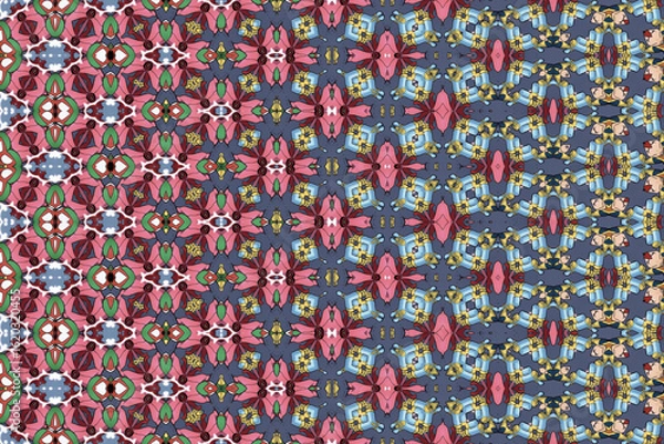 Fototapeta Seamless Fabric Geometric Cloth Design Perspective Fashion Textile Tile Shape Endless Decoration Graphic Visual Symmetric Luxury Template Background Interior Art Digital Wallpaper Texture Pattern.