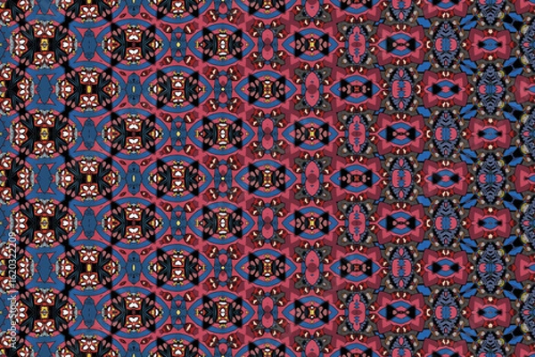 Fototapeta Seamless Fabric Geometric Cloth Design Perspective Fashion Textile Tile Shape Endless Decoration Graphic Visual Symmetric Luxury Template Background Interior Art Digital Wallpaper Texture Pattern.