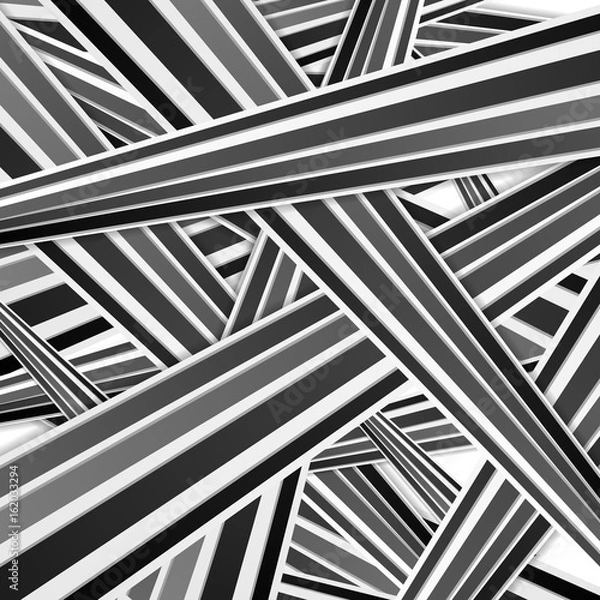 Fototapeta Abstract tech black and white striped pattern