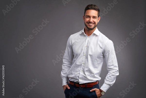 Obraz Confident young man smiling	