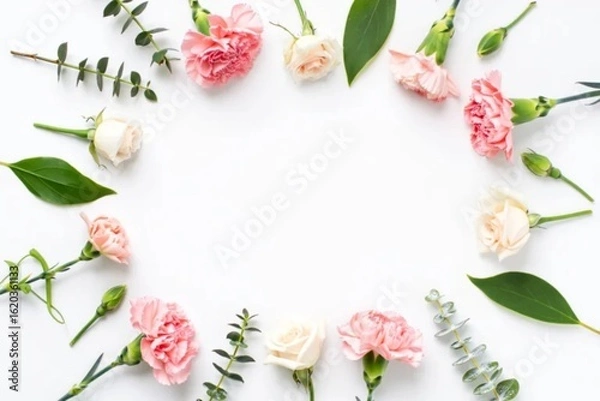 Obraz Beautiful Floral Arrangement with Delicate Blooms and Greenery