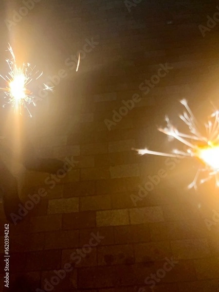 Obraz 手持ち花火から火をもらう