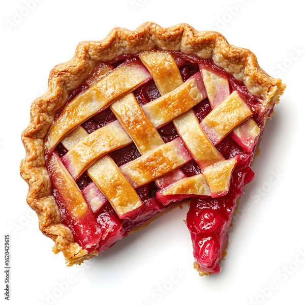 Fototapeta Lattice-Top Cherry Pie with Missing Slice