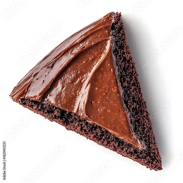 Fototapeta Decadent Slice of Chocolate Cake with Smooth Frosting