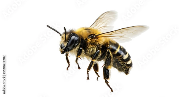 Fototapeta A bee flying isolated on transparent background