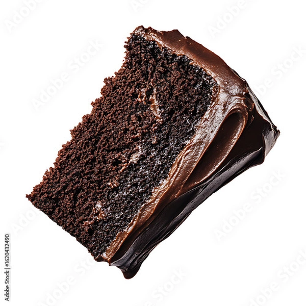 Fototapeta Decadent Slice of Chocolate Cake with Rich Frosting