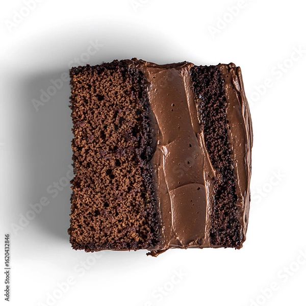 Fototapeta Decadent Slice of Chocolate Cake with Rich Frosting