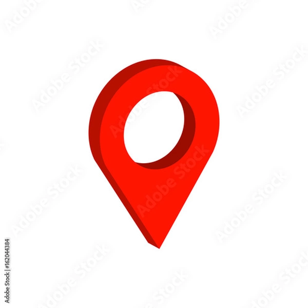 Fototapeta Map Pointer symbol. Flat Isometric Icon or Logo. 3D Style Pictogram for Web Design, UI, Mobile App, Infographic.