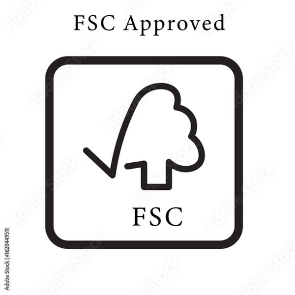 Fototapeta Forest Stewardship Council (FSC) logo certification mark, promoting environmentally responsible, socially beneficial and economically viable forest management in the world
