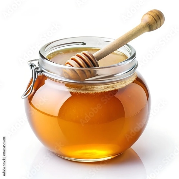 Obraz jar of honey with wooden spoon