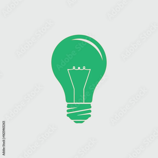 Obraz green light bulb icon