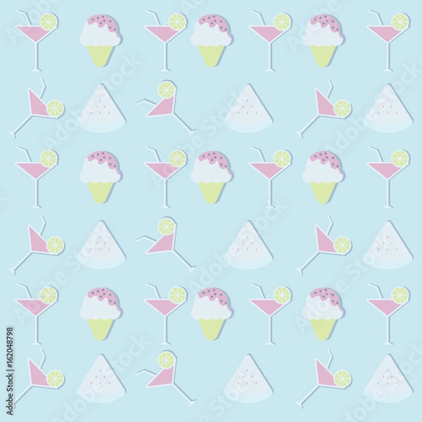 Obraz Pattern background for summer. summer party background. Vector flat illustration design.