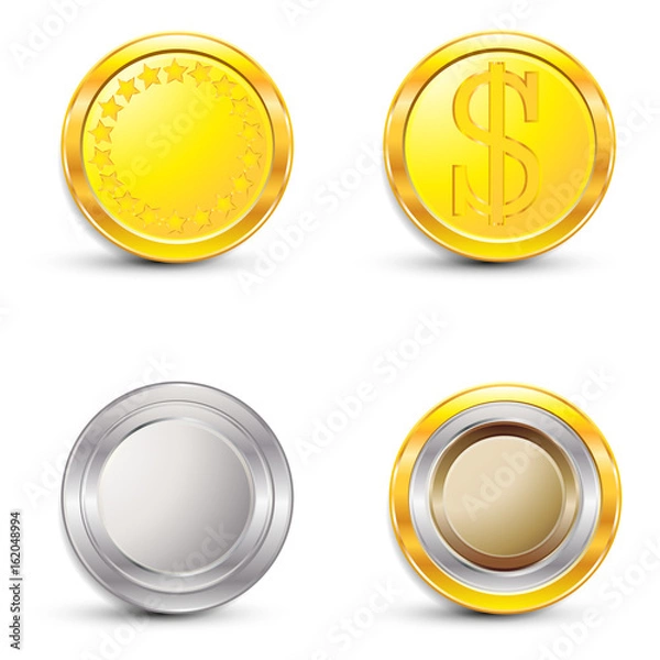 Fototapeta Coin on white background isolated object abstract