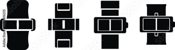 Fototapeta Sock Clip Silhouette Icon Vector Set for Laundry and Organization