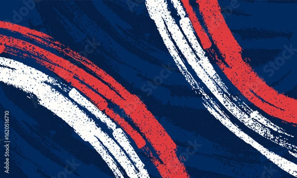 Obraz Abstract sports background with red white and blue grunge brushes texture for banner or poster design
