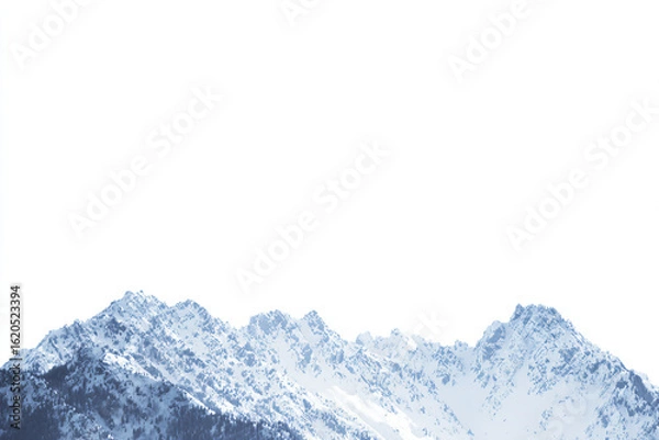 Fototapeta a person on skis is standing on a snowy mountain