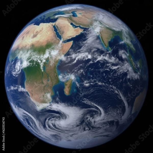 Obraz Majestic view of planet earth from space showing africa and europe continents