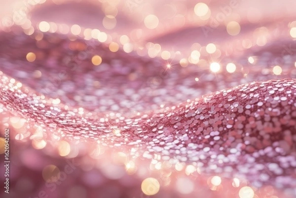 Obraz Pink glitter sparkles brightly, creating a festive and glamorous celebration background