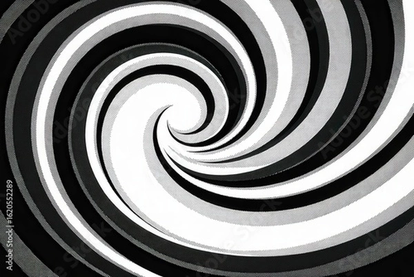 Obraz Mesmerizing black and white swirling vortex optical illusion pattern