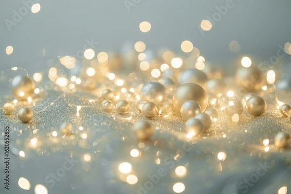 Obraz Luminous pearls and sparkling lights create a magical and festive atmosphere