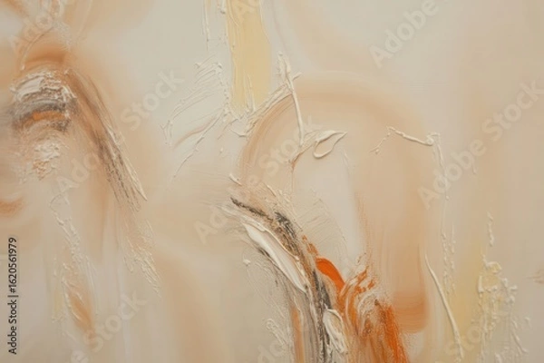 Obraz Abstract painting with soft peach cream and subtle orange brushstrokes