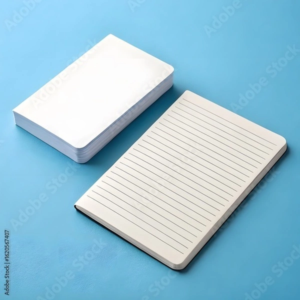 Obraz Vintage punched cards and stack on blue background